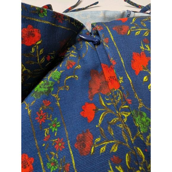 Hunter Bell Midnight Garden Midi Dress Size 8 Blue Floral Tiered Tie Strap - Picture 8 of 10
